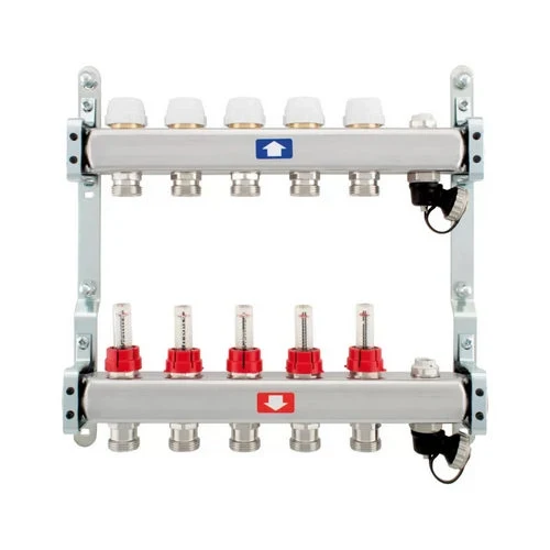 Collettore premontato con flussimetri scarico e sfiato 4 vie 1 x3/4