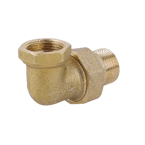 Raccordo curvo in 3 pz mf con o-ring in ottone giallo 2