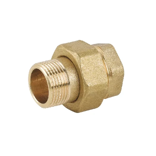 Raccordo diritto 3 pz mf con o-ring in ottone giallo 3/8