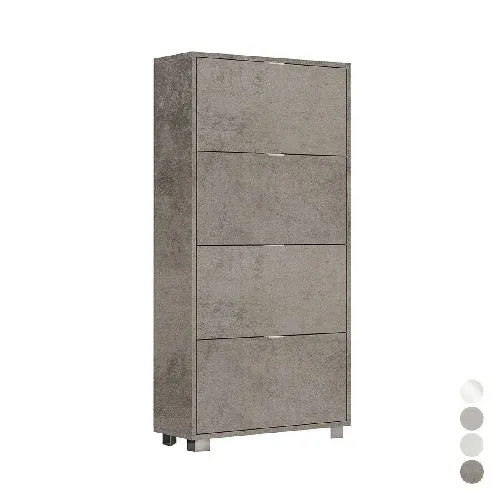 Scarpiera con 4 ribalte in nobilitato cm l76xh155xp30 olmo perla