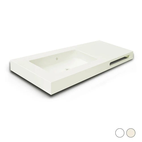 Lavabo linea emotion mod. sharp 02 bianco 121x46xh12 p.a. dx