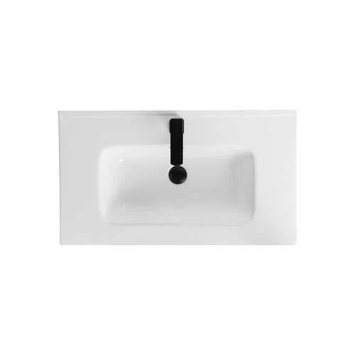 Consolle con vasca centrale mod. 03 cm 81x39.5x18 bianco lucido