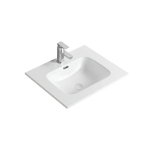 Consolle con vasca centrale mod. 02 cm 86 x 51.5 x18 bianco lucido