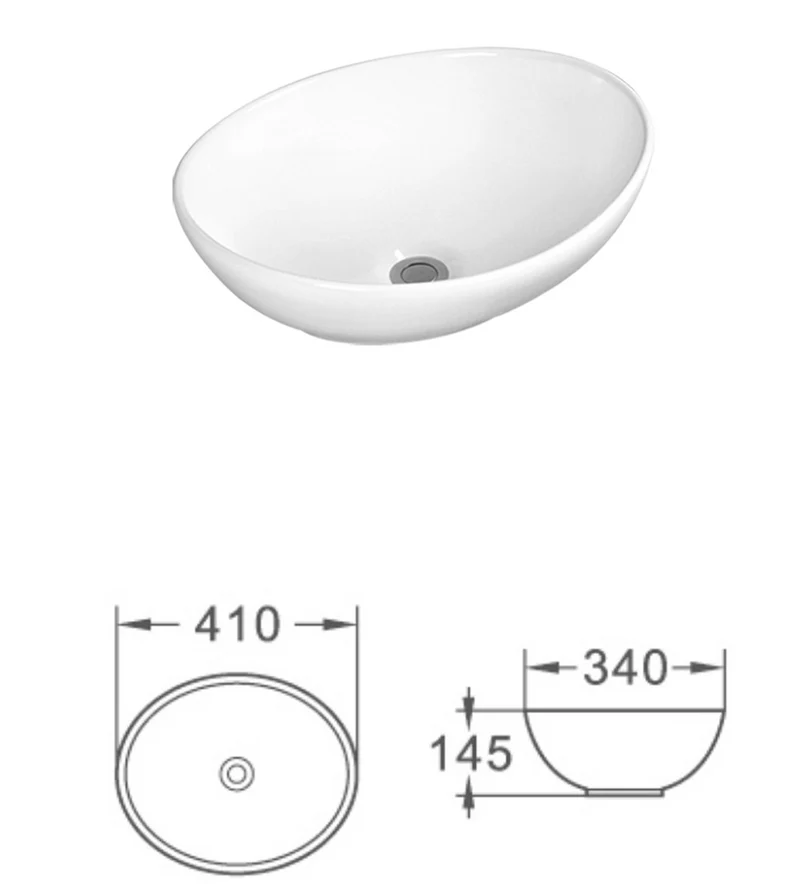 Lavabo ovale mod. lav03 cm 41x34x14 5 bianco lucido