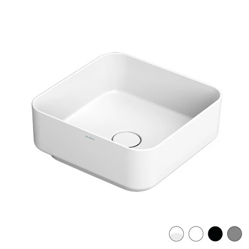 Lavabo da appoggio quadrato noemi cm 40 x 40 bianco opaco