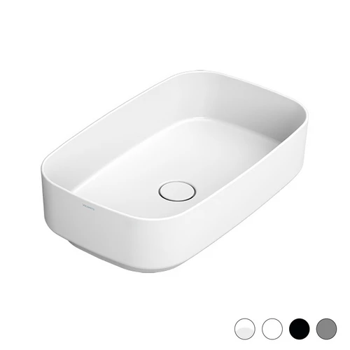 Lavabo da appoggio ovale noemi cm 62 x 38 nero opaco