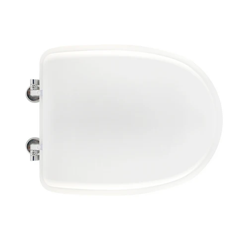 Sedile wc per jumbo vaso arethona forma 6 bianco -cerniere a passanti