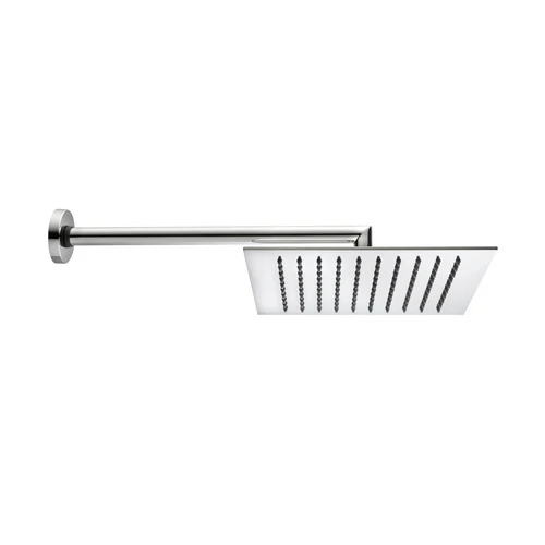 Braccio doccia tetis con soffione quadro cromo cm 30x30