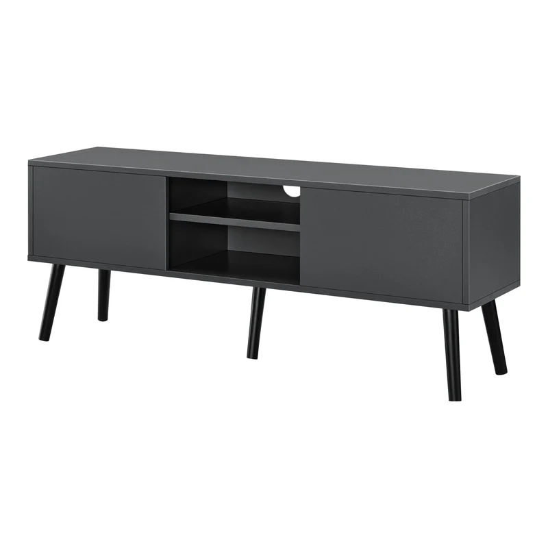 Mesa de Tele Eskilstuna con 2 Puertas 2 Estantes 120x30x47cm [en.casa]