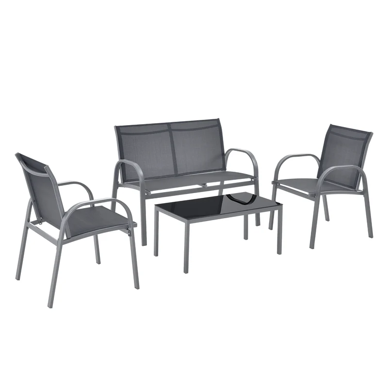 Conjunto de muebles de jardín Gagra Sillas con banco y mesa varios colores en.casa