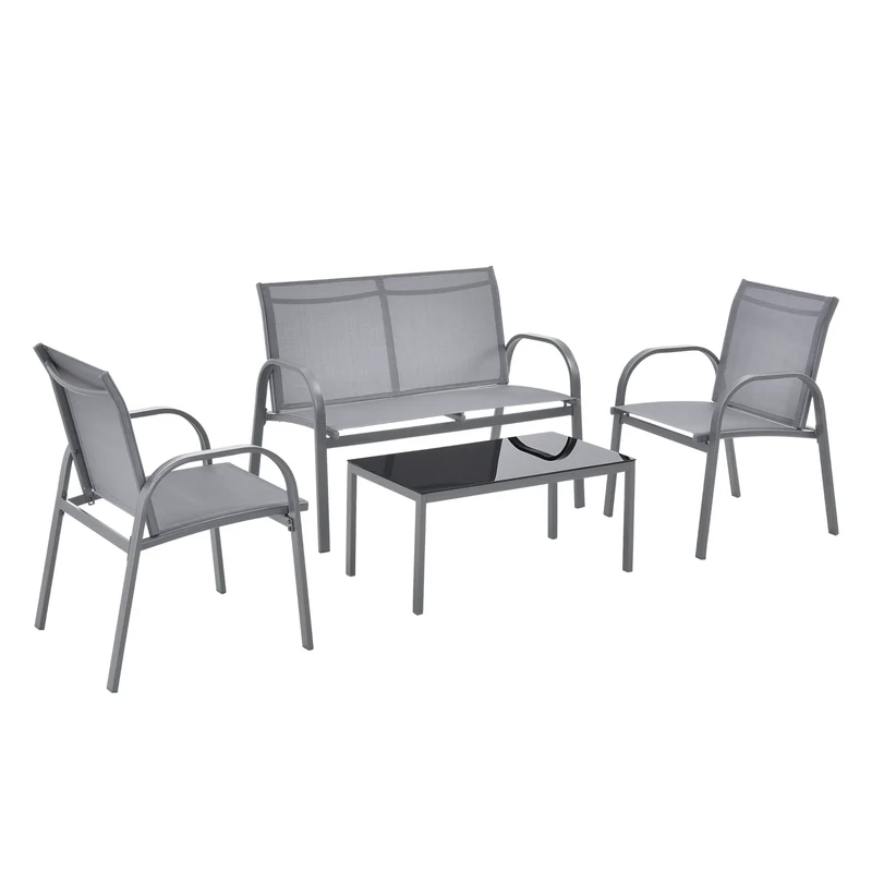Conjunto de muebles de jardín Gagra Sillas con banco y mesa varios colores en.casa