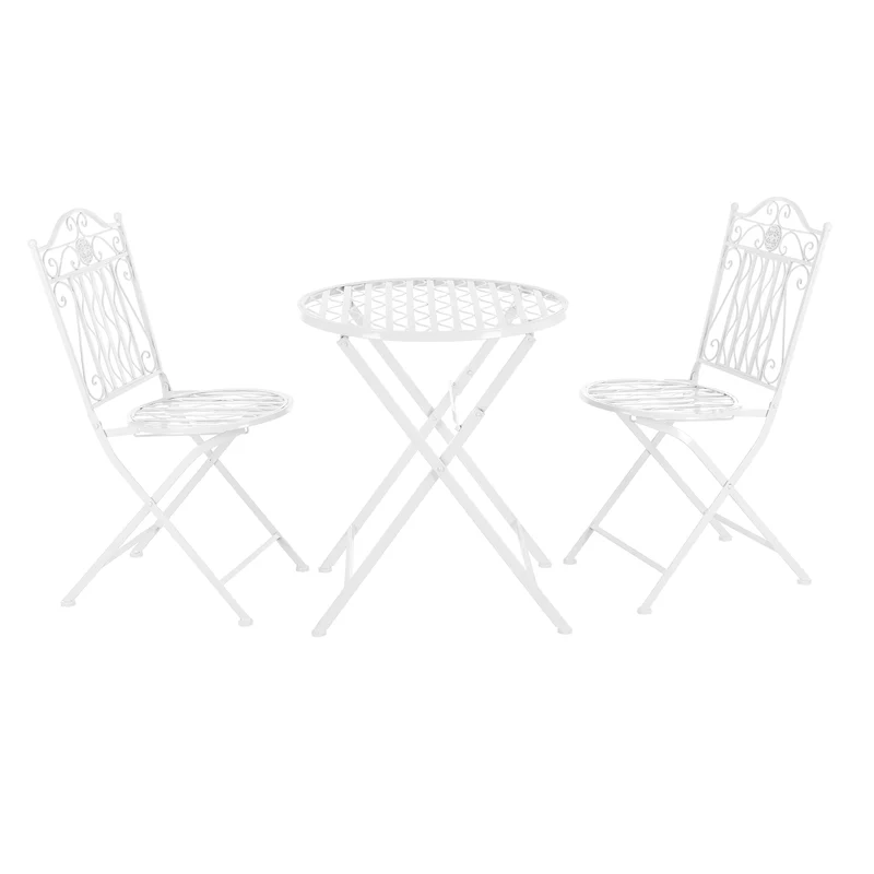 Conjunto de bistró Biella 3 piezas plegable metal [en.casa]