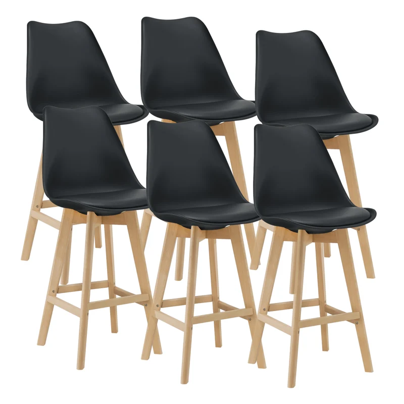 Set de 6 taburetes de bar con respaldo Lublin en varios colores en.casa