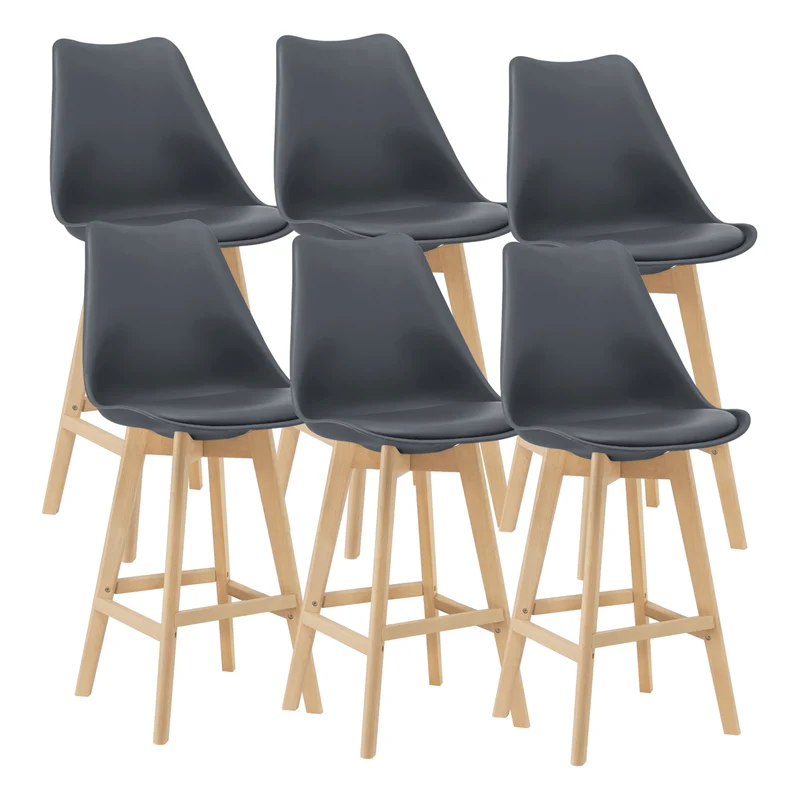 Set de 6 taburetes de bar con respaldo Lublin en varios colores en.casa