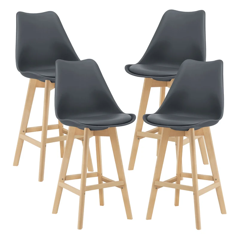 Set de 4 taburetes de bar con respaldo Lublin en varios colores en.casa