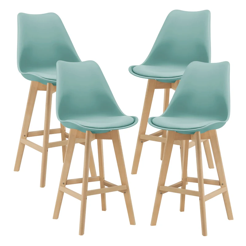 Set de 4 taburetes de bar con respaldo Lublin en varios colores en.casa
