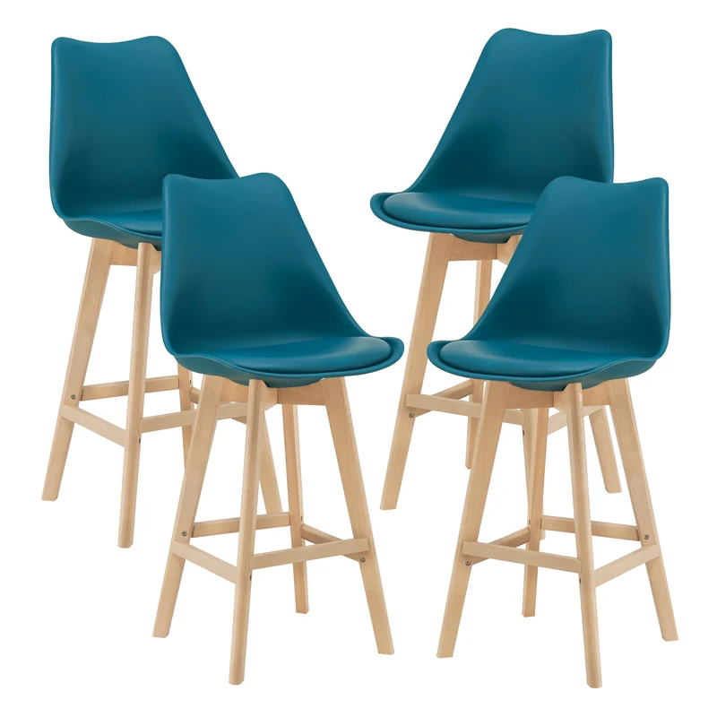 Set de 4 taburetes de bar con respaldo Lublin en varios colores en.casa