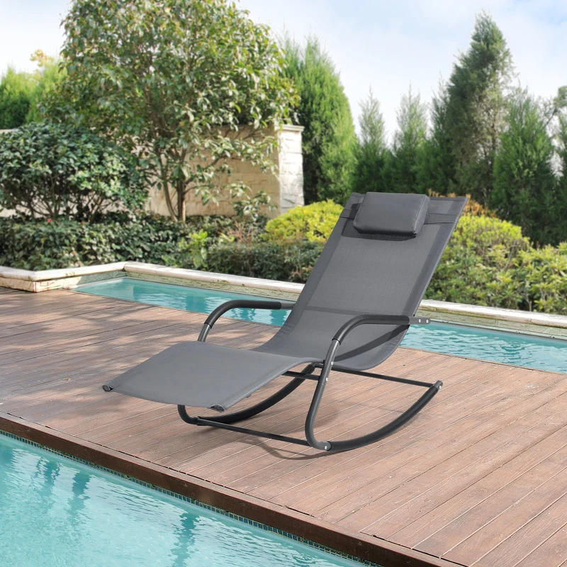 Set de 2x Tumbona Mecedora Caracena 147 x 63 x 89 cm en diferentes colores [en.casa]®