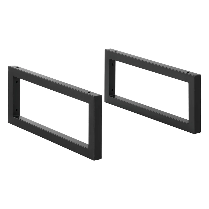 Conjunto de 2 x Patas para Muebles para Pared hasta 50 kg - En diferentes medidas - Set de 2 x Patas de Mesa - Acero - Consola - Mesa de comedor - Armazón de Muebles - Negro mate [en.casa]®