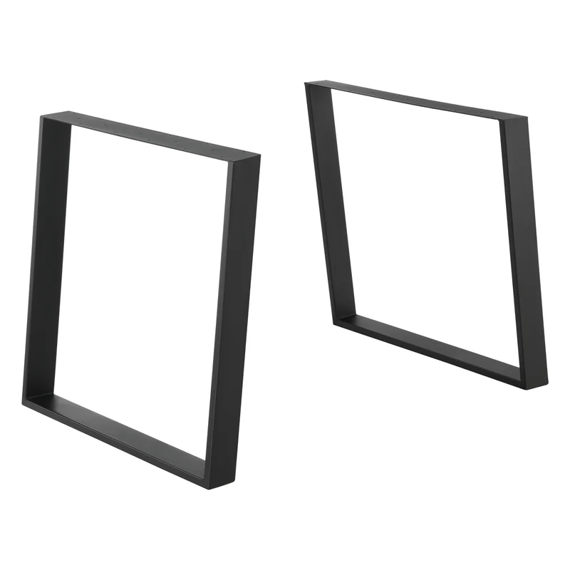 Set de 2x patas de mesa de comedor Lülsfeld - Acero En diferentes medidas con protección para suelo - Negro mate [en.casa]