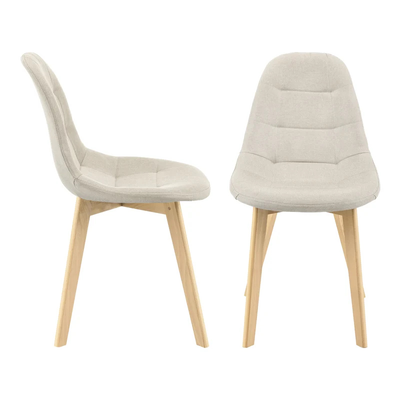 Set de 2 Sillas de Comedor Kopparberg Tapizado Patas de Haya 86 x 53 x 47 cm - En diferentes colores [en.casa]