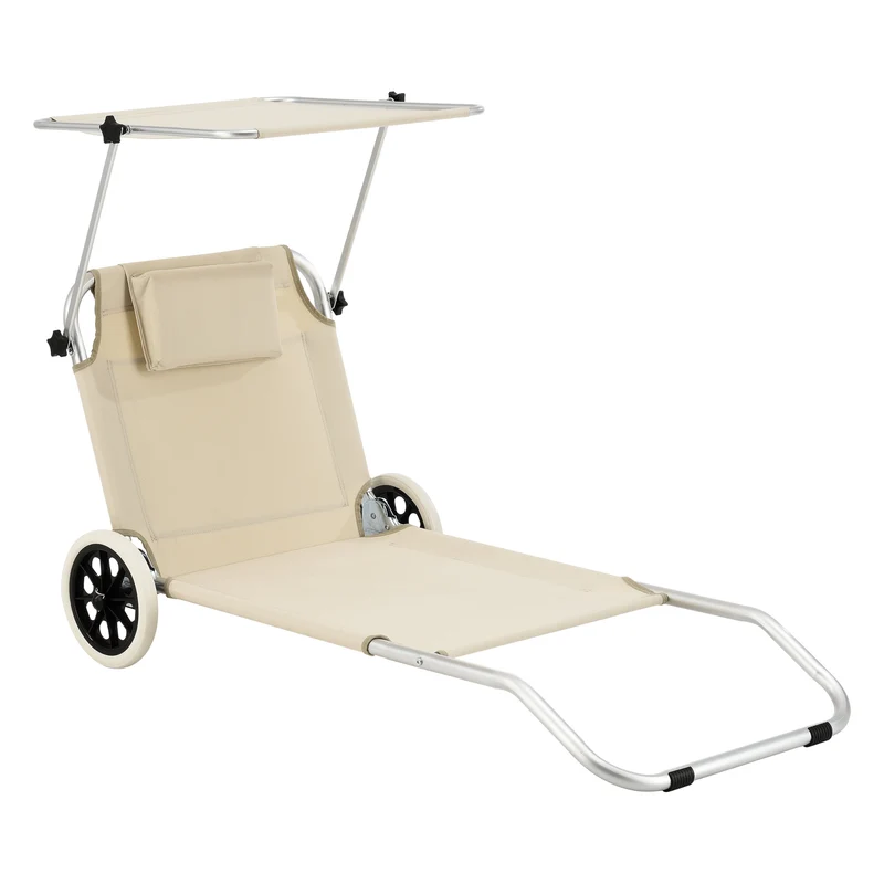 Tumbona con 2 Ruedas Lazkano 150 x 62 cm En diferentes colores [en.casa]®