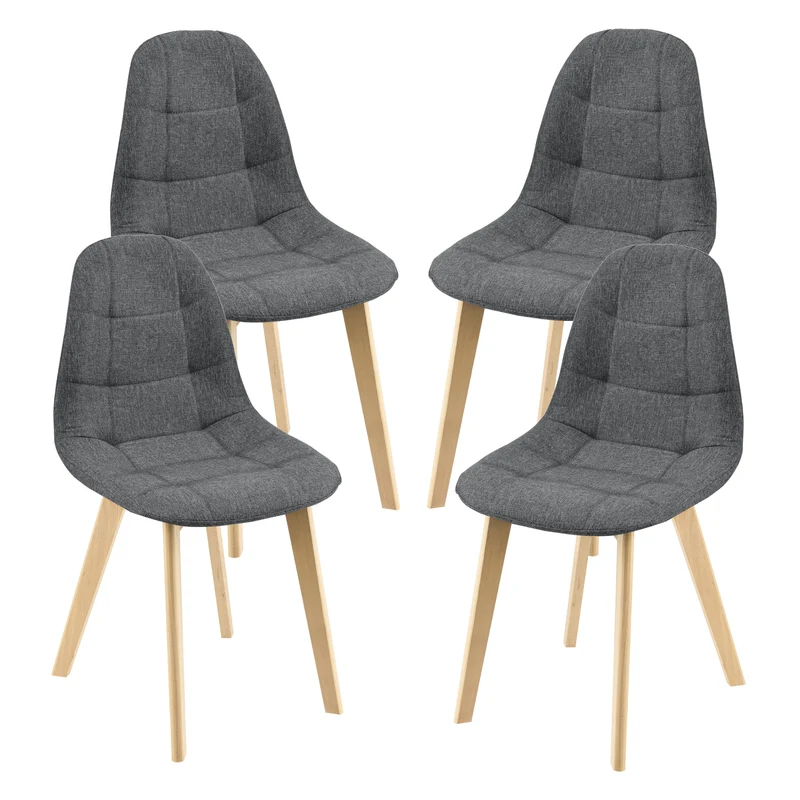 Set de 4 Sillas de Comedor Kopparberg Tapizado Patas de Haya 86 x 53 x 47 cm - En diferentes colores [en.casa]