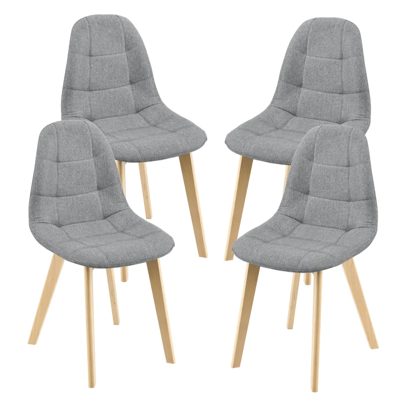 Set de 4 Sillas de Comedor Kopparberg Tapizado Patas de Haya 86 x 53 x 47 cm - En diferentes colores [en.casa]