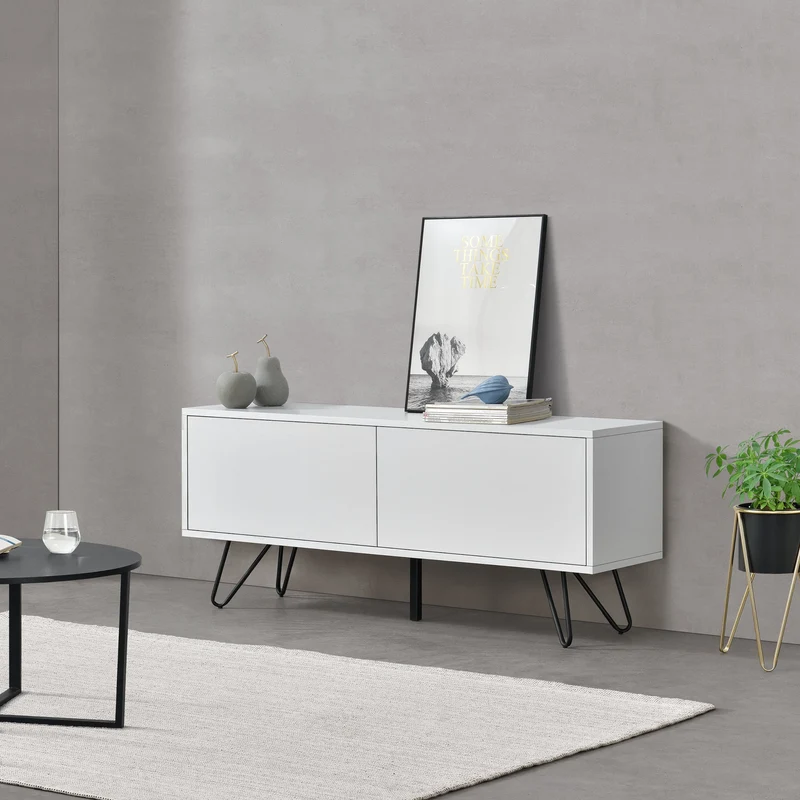 Cómoda Bollebygd con la tecnología Push-Open Metal 46,5 x 110 x 30 cm Salón Moderno [en.casa]
