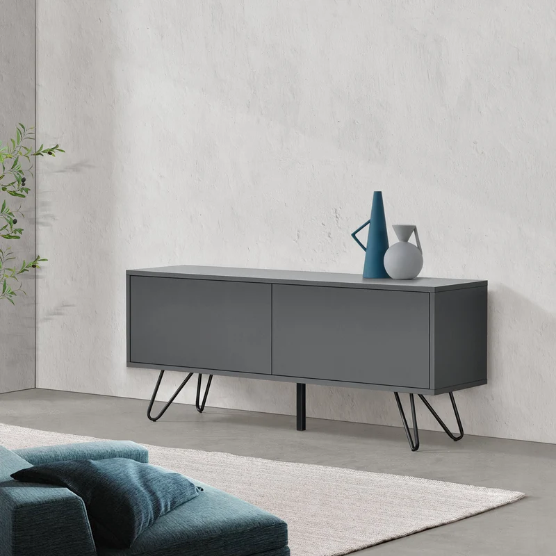 Cómoda Bollebygd con la tecnología Push-Open Metal 46,5 x 110 x 30 cm Salón Moderno [en.casa]