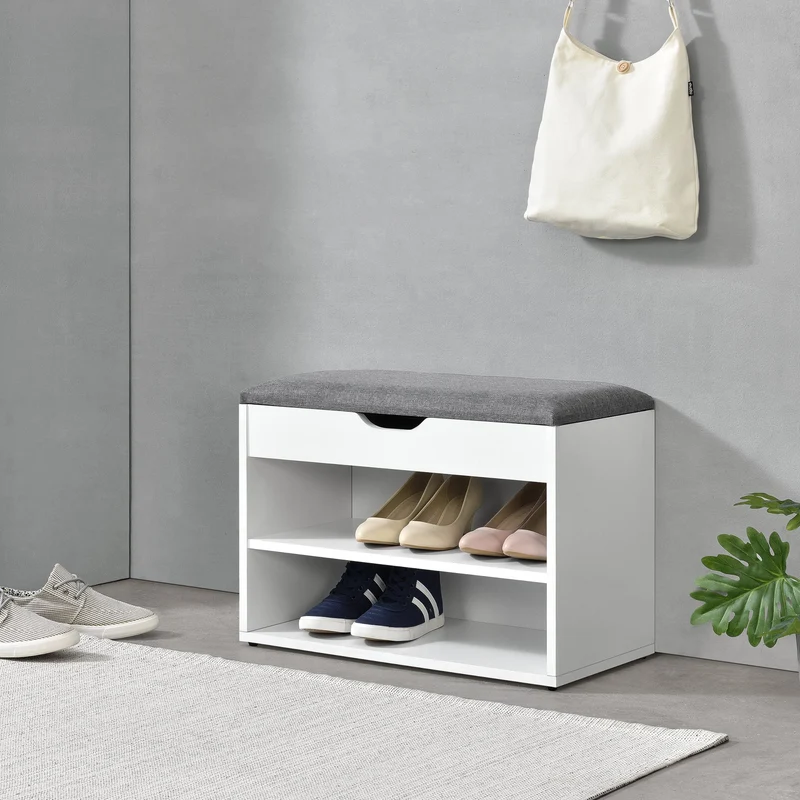 Banco de zapato Gentofte 46 x 60 x 30 cm para 4 pares aglomerado en Varios Colores [en.casa]