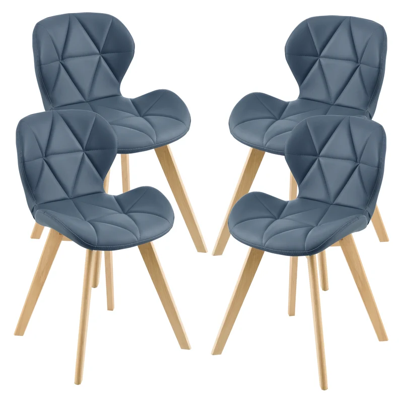 Silla de comedor Älmhult juego de 4 78x47x52 cm cuero sintético varios colores [en.casa]