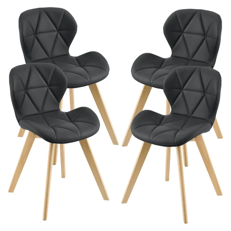 Silla de comedor Älmhult juego de 4 78x47x52 cm cuero sintético varios colores [en.casa]