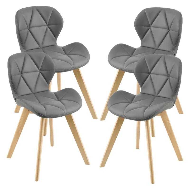 Silla de comedor Älmhult juego de 4 78x47x52 cm cuero sintético varios colores [en.casa]