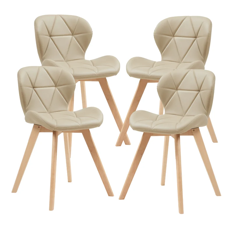 Silla de comedor Älmhult juego de 4 78x47x52 cm cuero sintético varios colores [en.casa]
