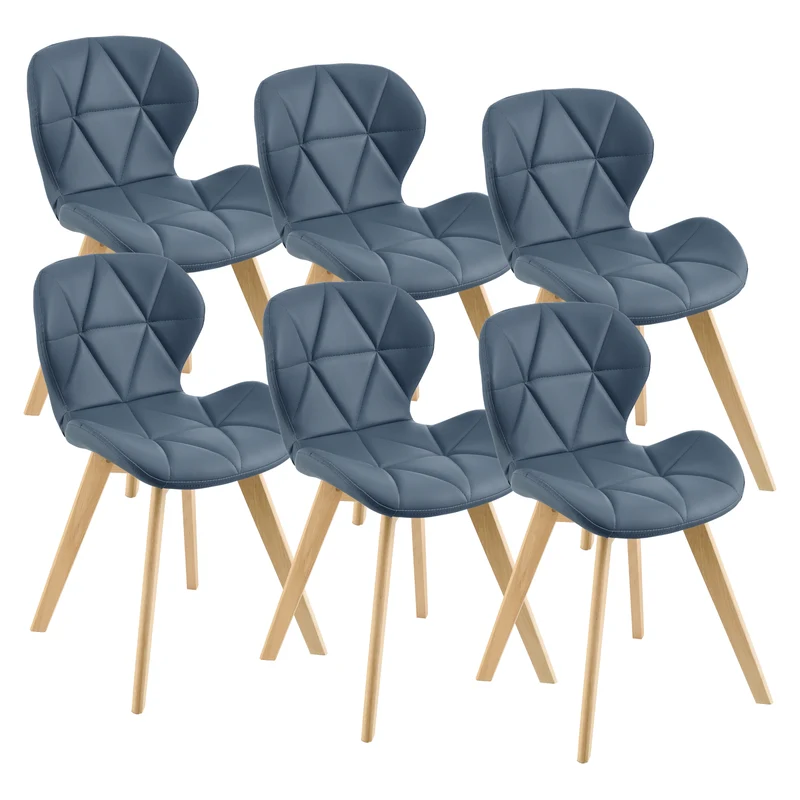 Silla de comedor Älmhult juego de 6 unidades 78x47x52 cm cuero sintético varios colores [en.casa]