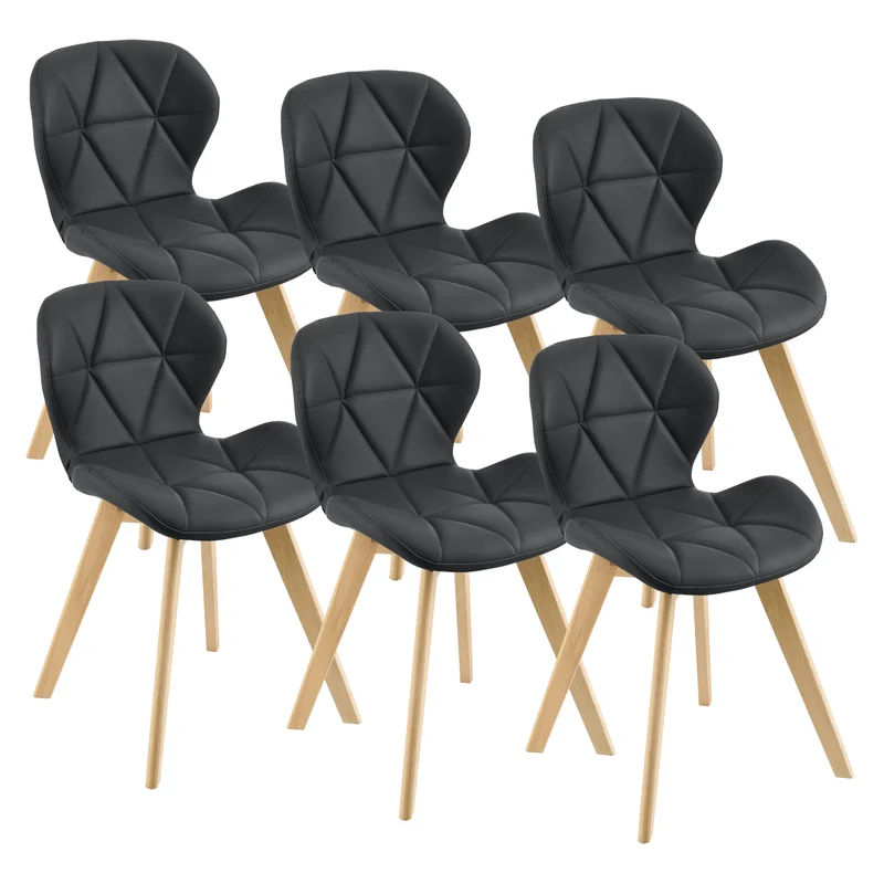 Silla de comedor Älmhult juego de 6 unidades 78x47x52 cm cuero sintético varios colores [en.casa]