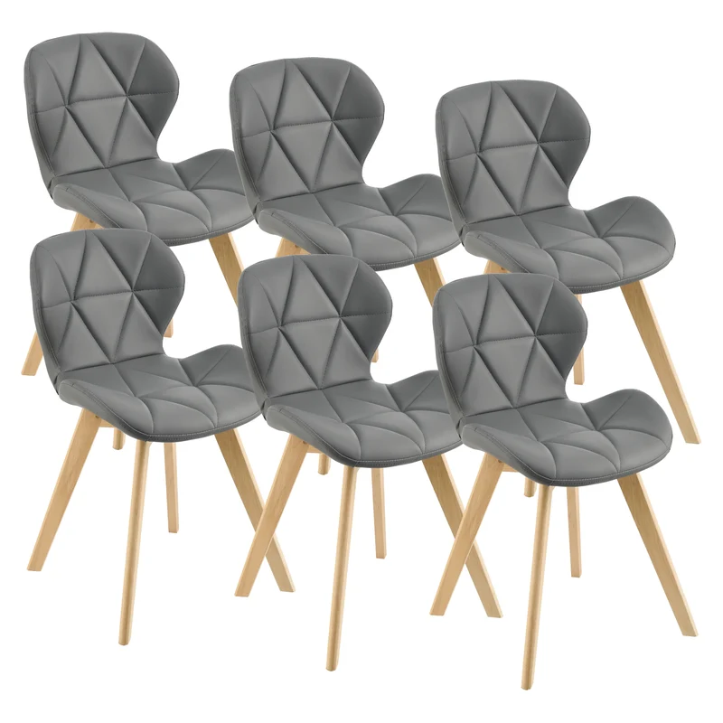 Silla de comedor Älmhult juego de 6 unidades 78x47x52 cm cuero sintético varios colores [en.casa]