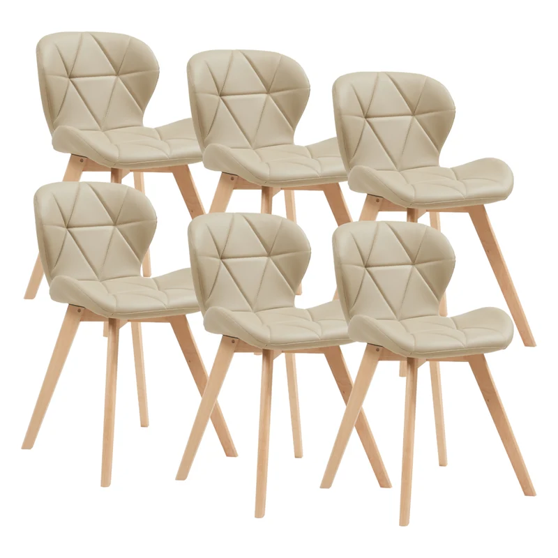 Silla de comedor Älmhult juego de 6 unidades 78x47x52 cm cuero sintético varios colores [en.casa]