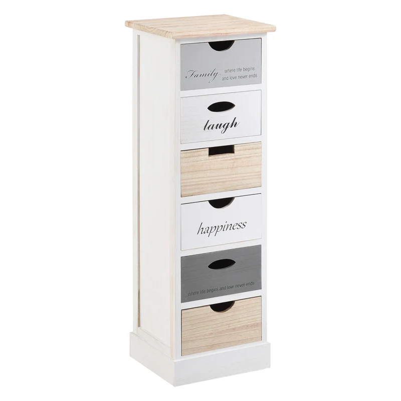 Cómoda Salo con 6 cajones 91x29x27cm en varios colores [en.casa]
