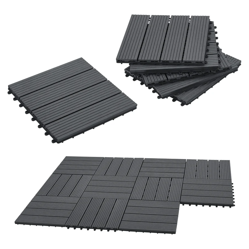Baldosas WPC Schramberg juego de 11 piezas 1m² en varios colores [en.casa]
