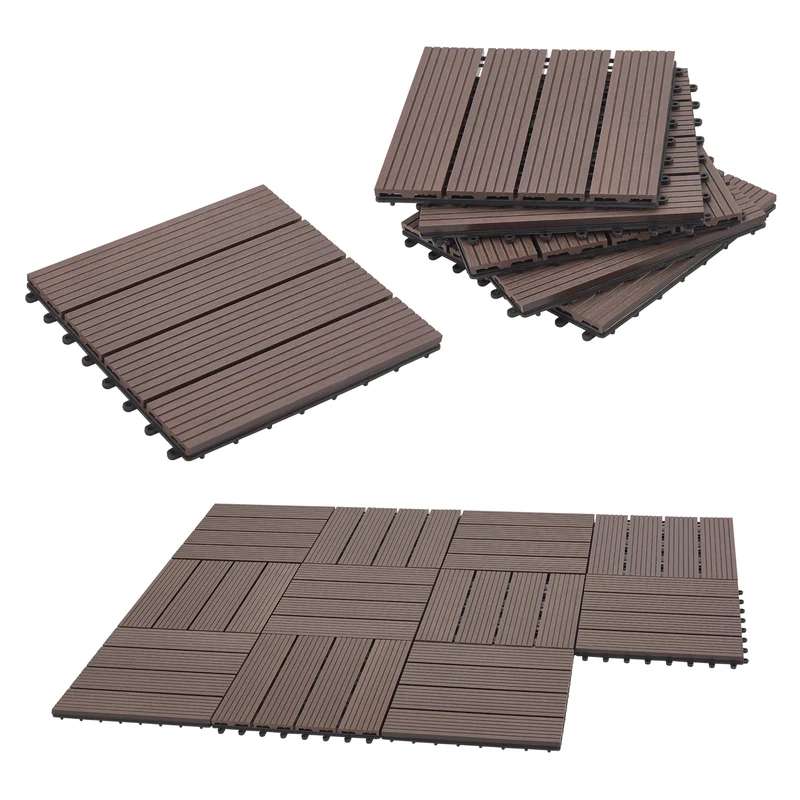 Baldosas WPC Schramberg juego de 11 piezas 1m² en varios colores [en.casa]