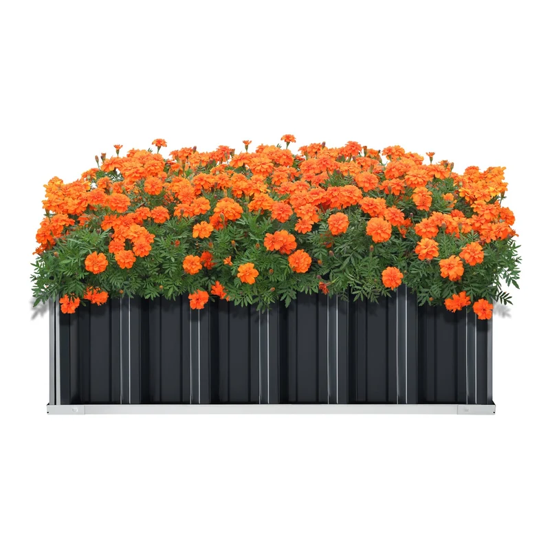 Parterre de plantas Zevenaar acero gris antracita en varios tamaños [en.casa]