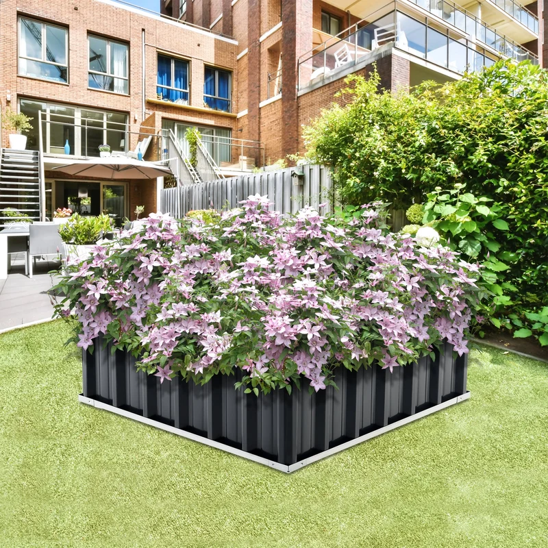 Parterre de plantas Zevenaar acero gris antracita en varios tamaños [en.casa]