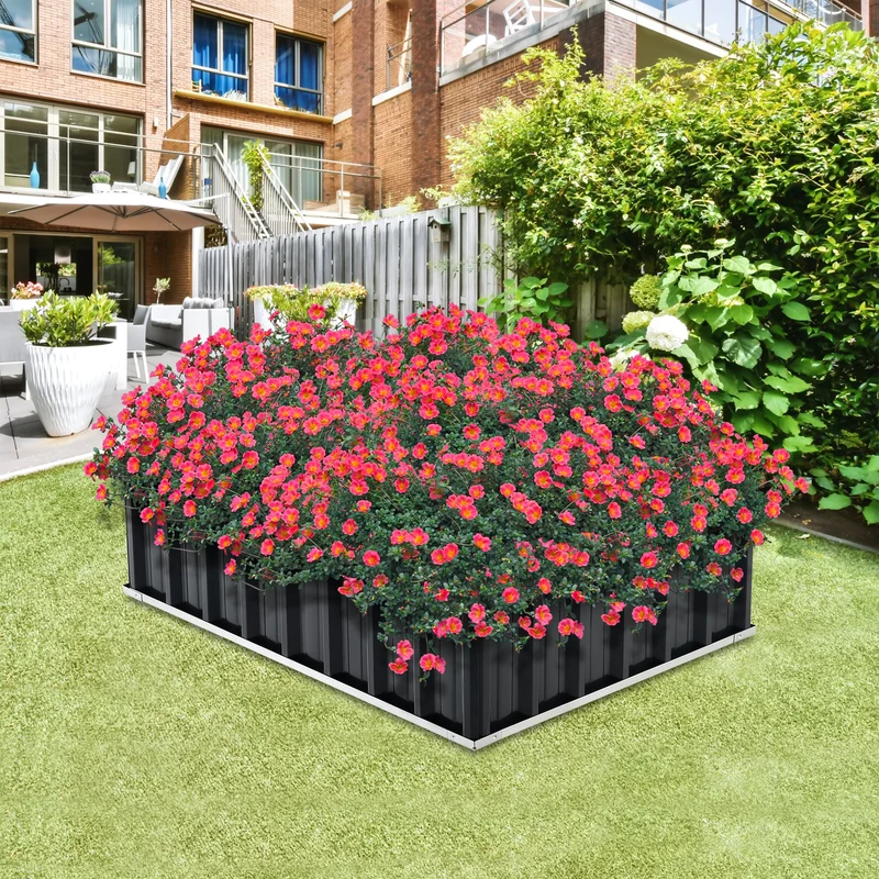 Parterre de plantas Zevenaar acero gris antracita en varios tamaños [en.casa]
