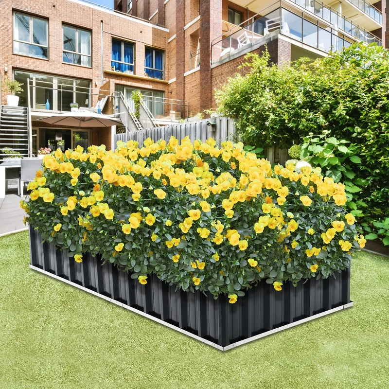 Parterre de plantas Zevenaar acero gris antracita en varios tamaños [en.casa]