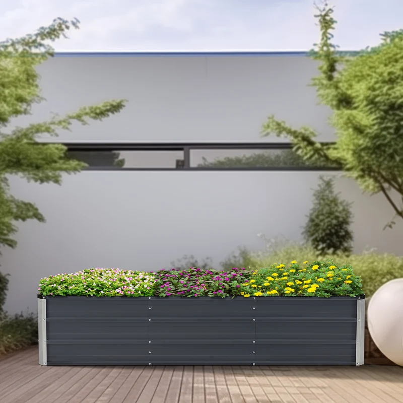 Arriate de altura con 1/2/3 divisiones Nijmegen acero galvanizado gris antracita [en.casa]