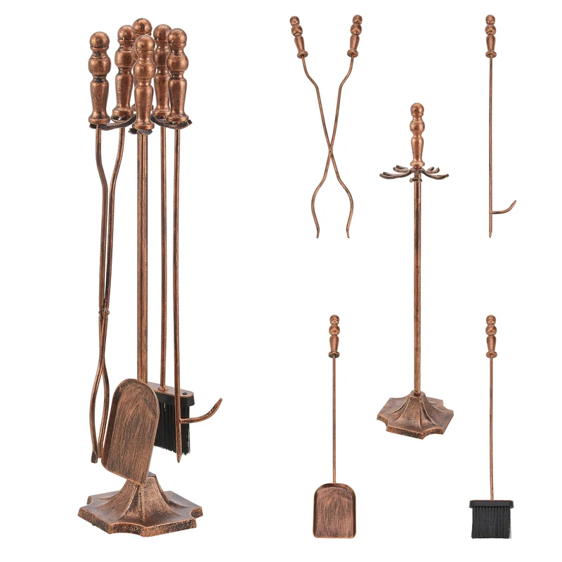 Juego de herramientas para chimenea Dovre 5 piezas conjunto para chimenea varios colores [en.casa]