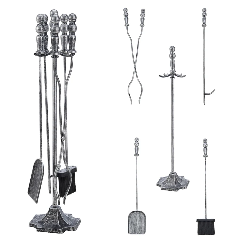 Juego de herramientas para chimenea Dovre 5 piezas conjunto para chimenea varios colores [en.casa]