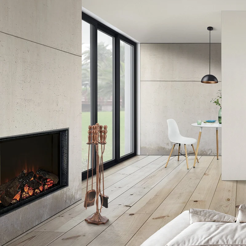 Juego de herramientas para chimenea Dovre 5 piezas conjunto para chimenea varios colores [en.casa]